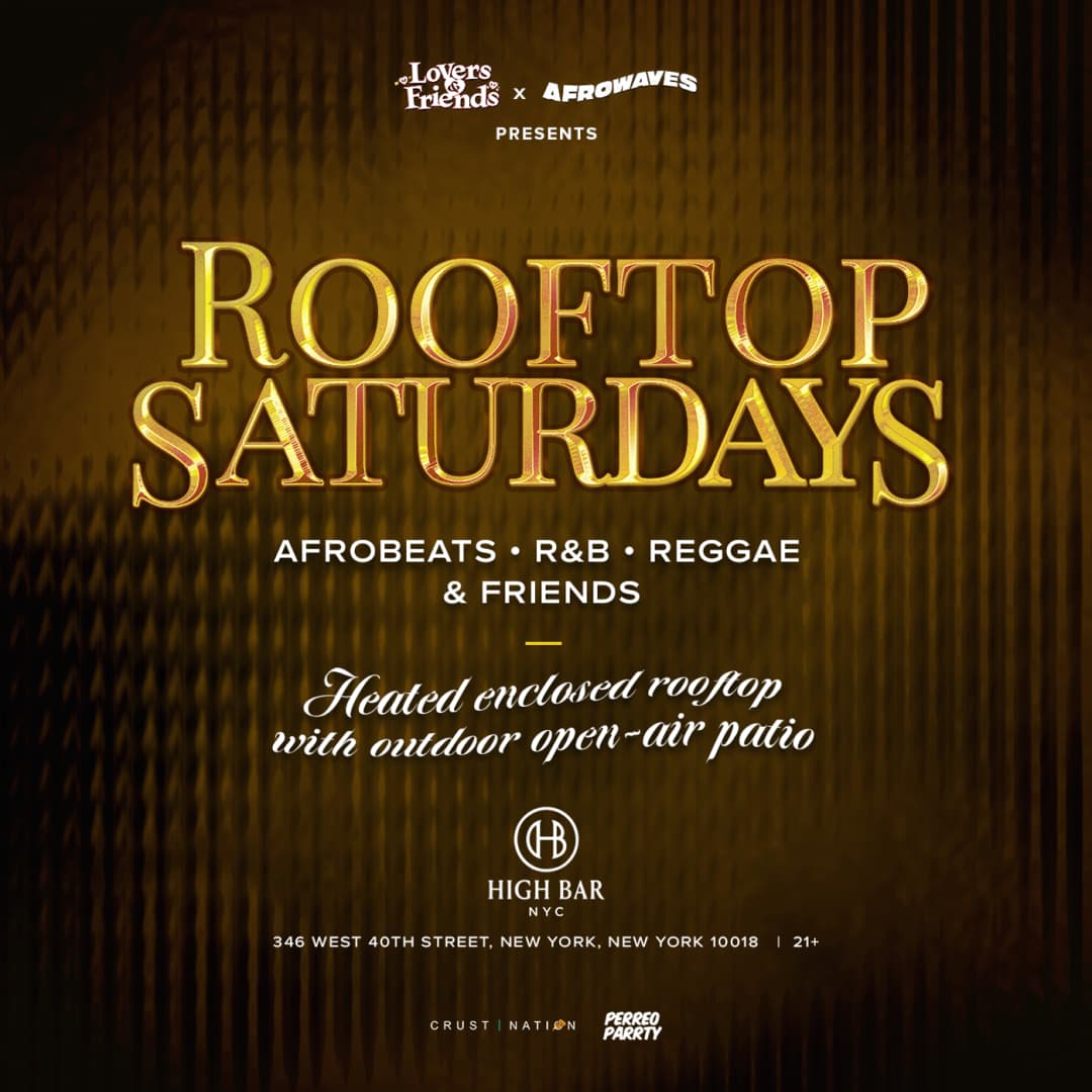 Rooftop Saturdays - Afrobeats + R&B + Reggae Dance Party NYC (HB Rooftop) event image