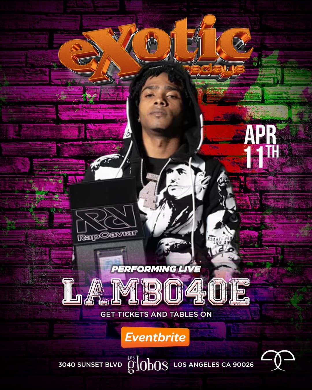 EXOTIC THURSDAYS LAMBO40E PERFORMING LIVE event image