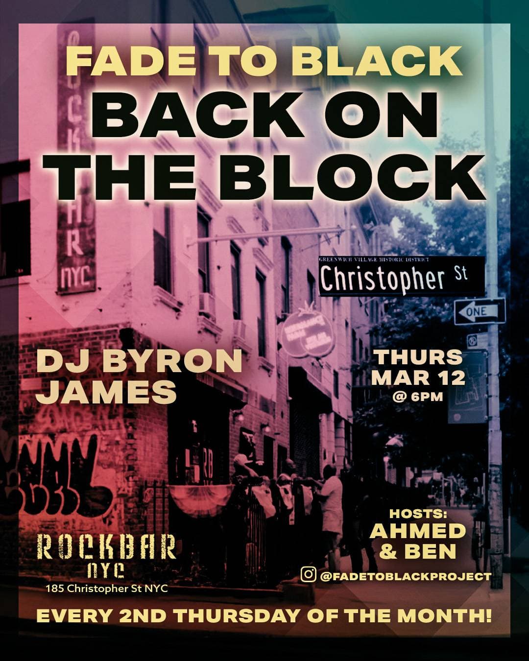 FADE TO BLACK "Back On The Block" event image