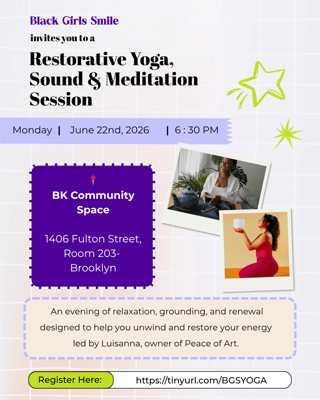 Restorative Yoga, Sound, and Meditation Session event image