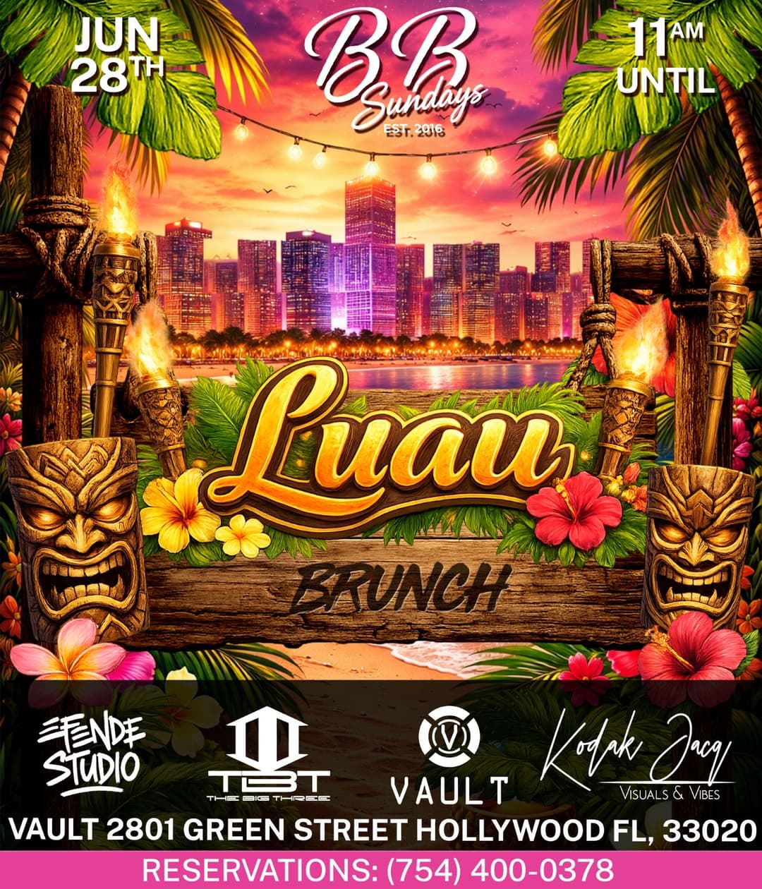 BB Sundays Luau Brunch @ Club Vault 6/28/26 event image