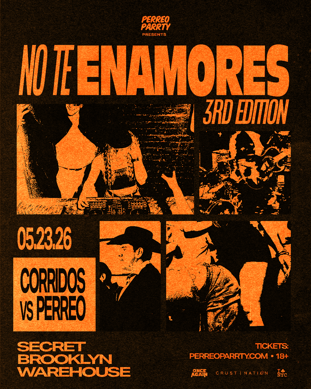 NO TE ENAMORES FEST 3 - Corridos v Reggaeton Brooklyn Warehouse Party, 18+ event image