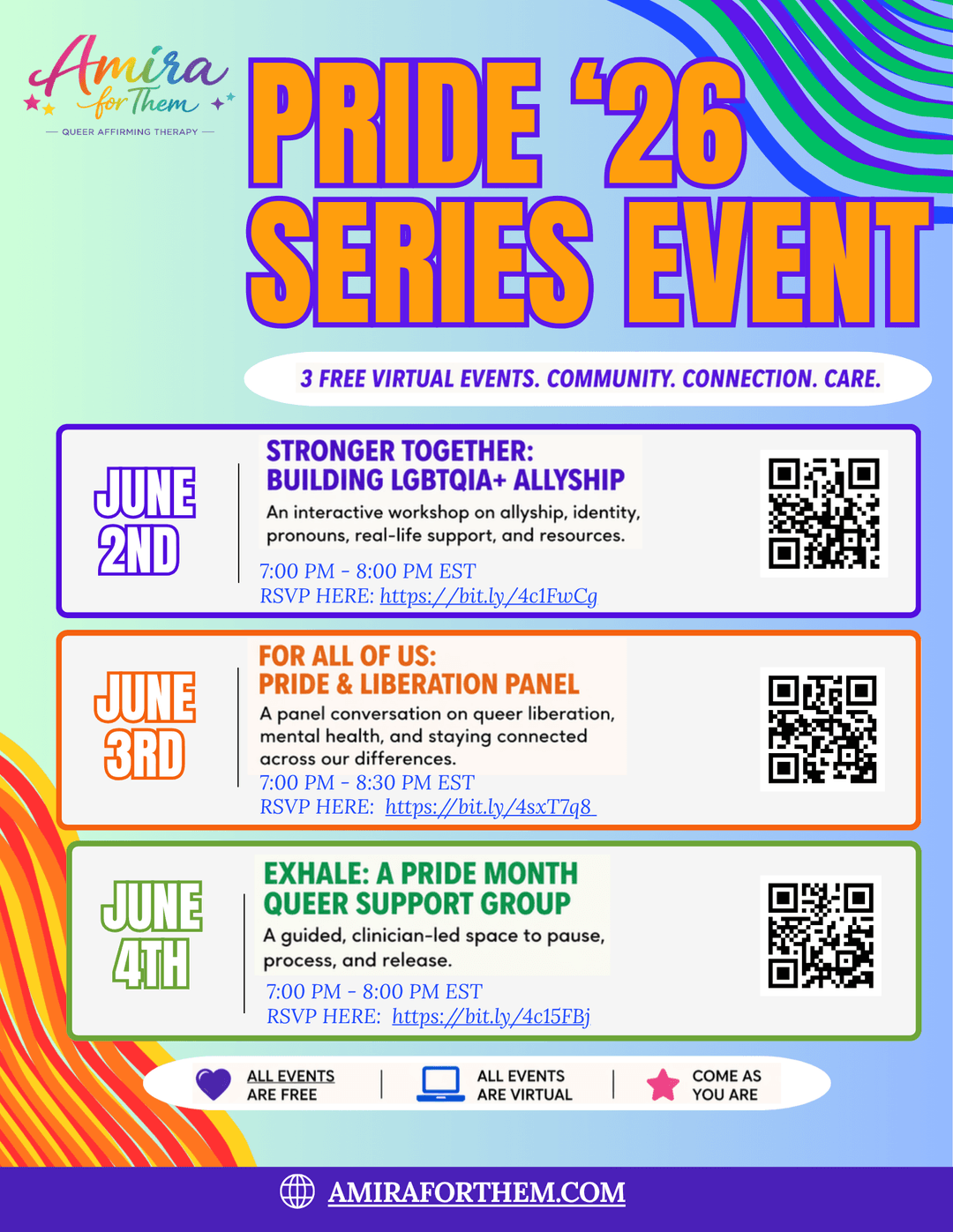 Amira for Them Pride Week Series 2026 🌈 (VIRTUAL) event image