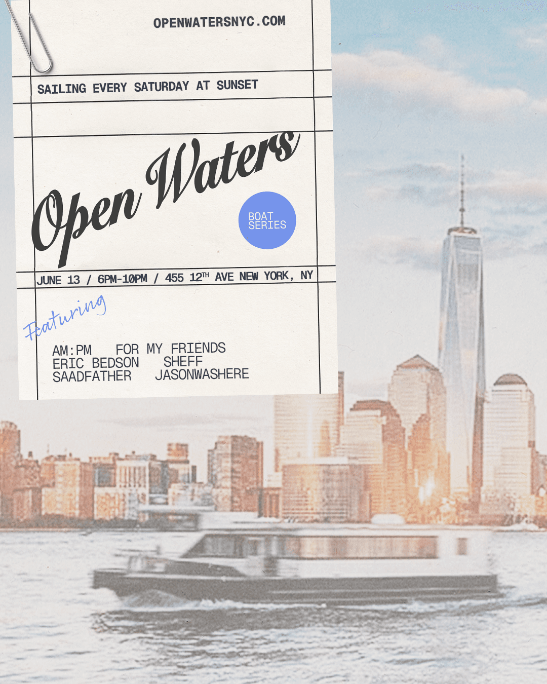 Open Waters Sunset Boat Series - 06.13 event image