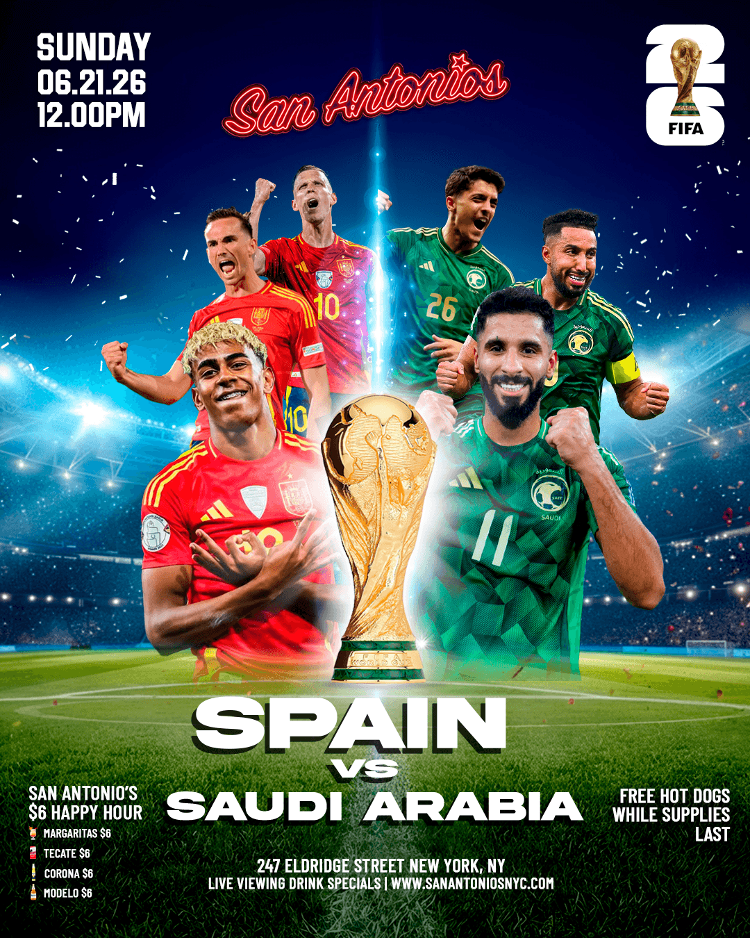 Soccer Game Viewing Party: Spain v Saudi Arabia at San Antonios event image