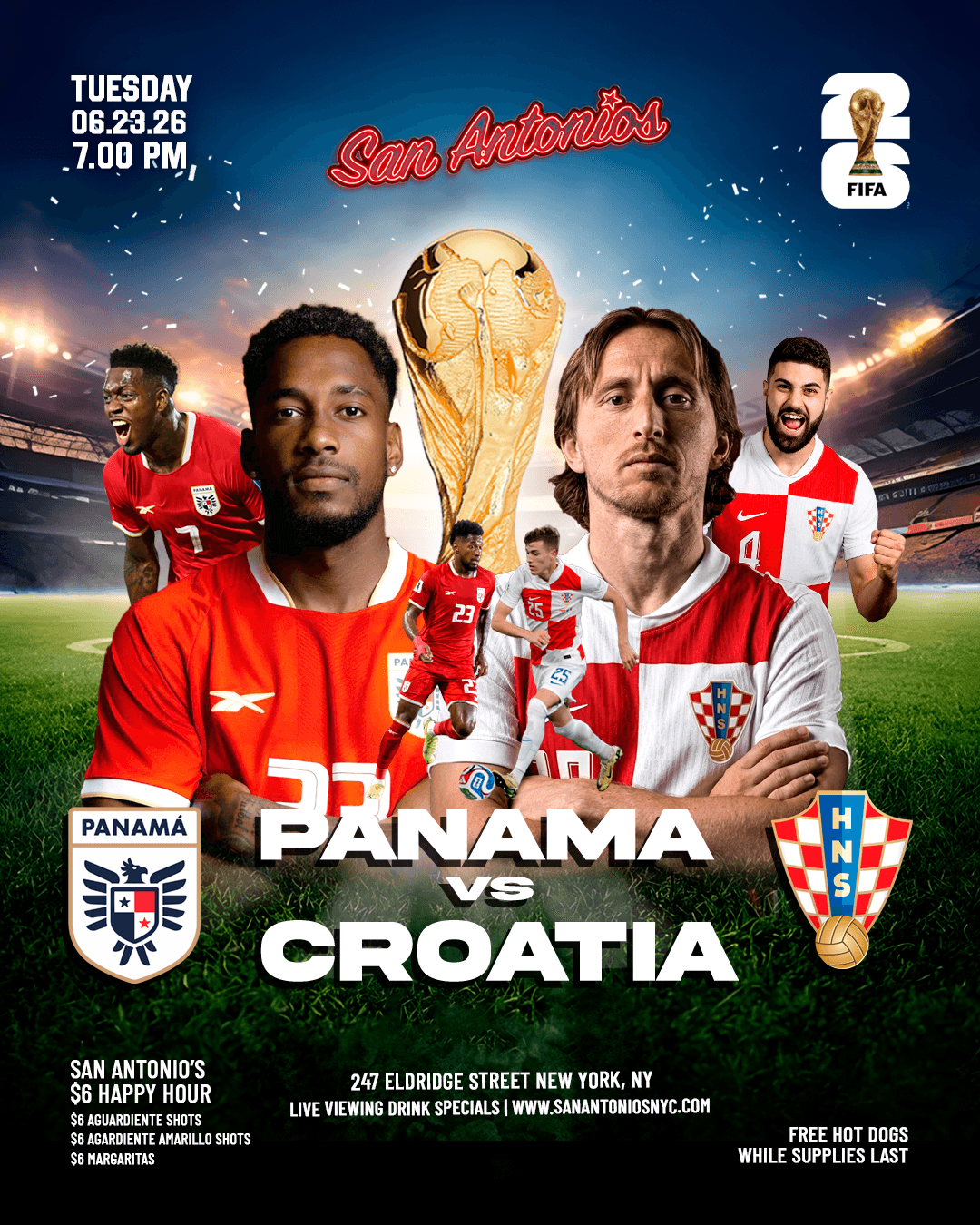 Soccer Game Viewing Party: Panama v Croatia at San Antonios event image