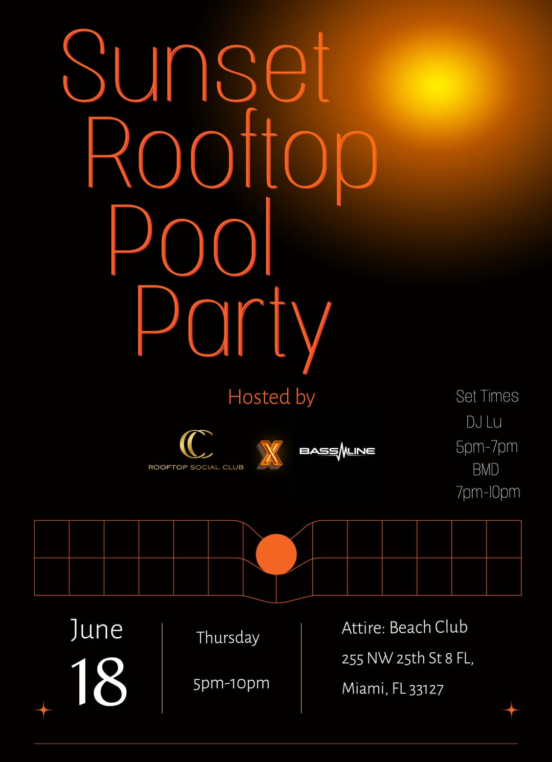 Sunset Rooftop Pool Party event image