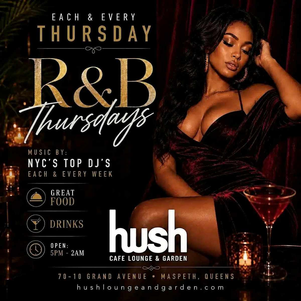 R&B Thursdays at Hush Lounge Garden Queens event image
