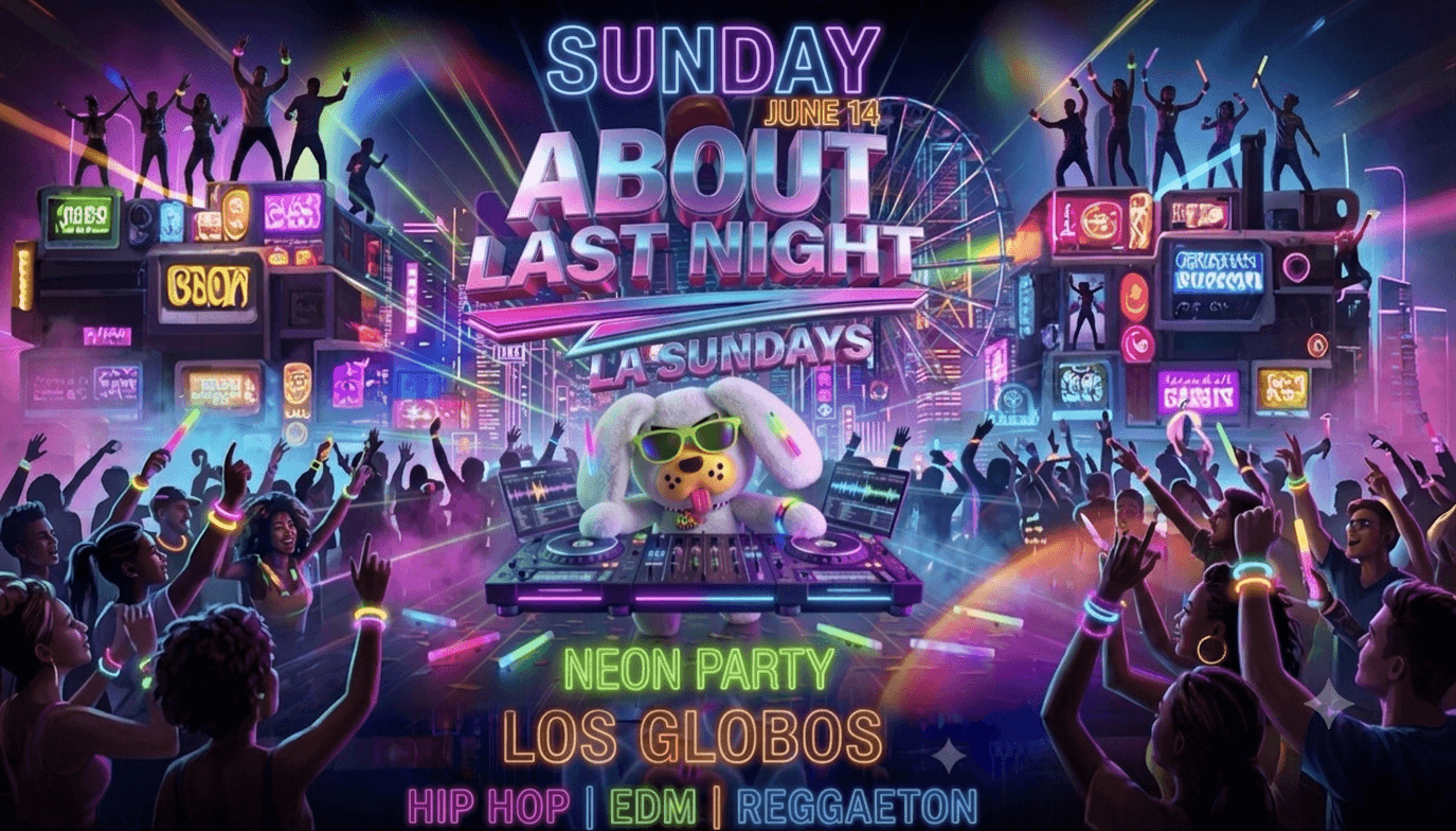 18+SUNDAY  PARTY JUNE 14 LOS GLOBOS EVERYONE FREE WITH RSVP event image