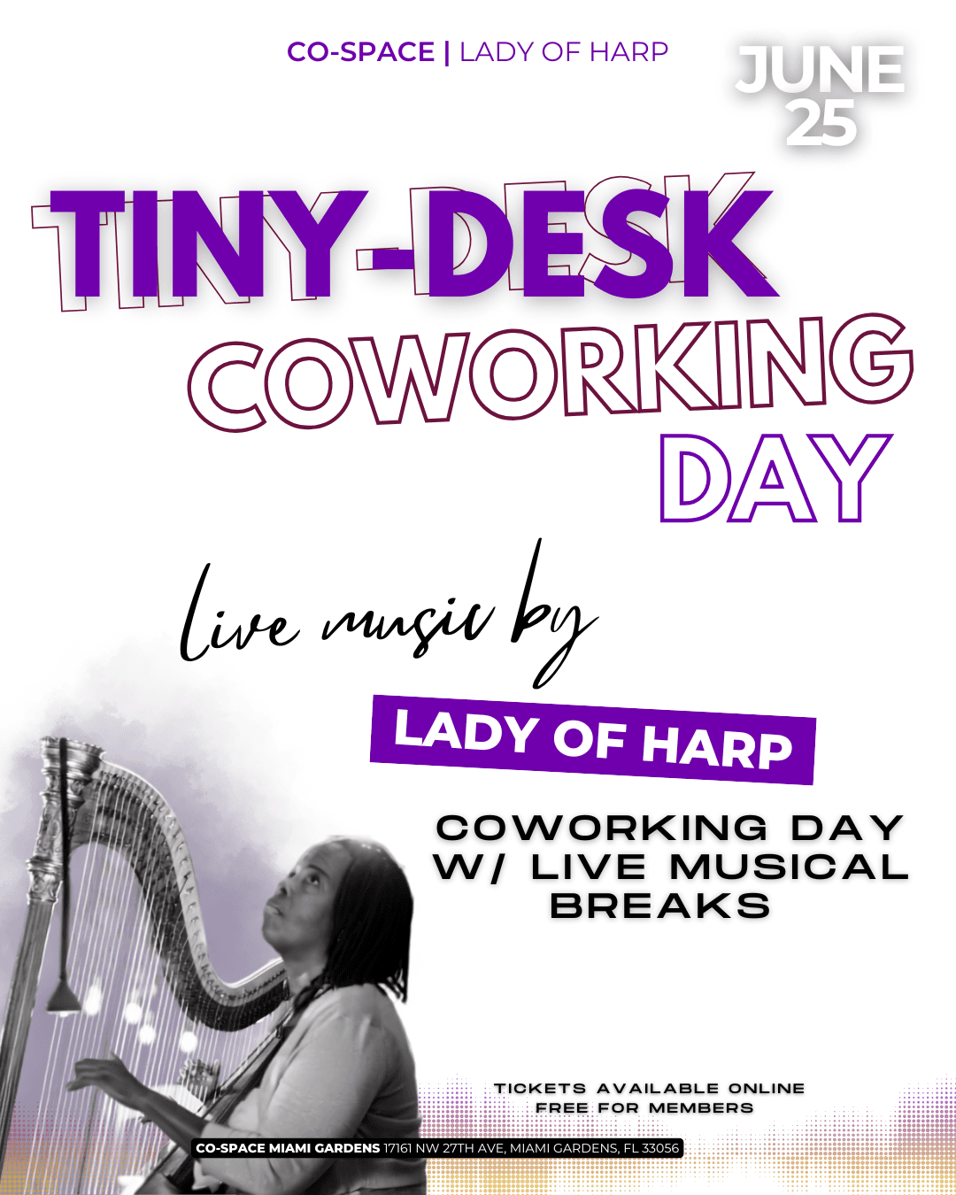 Tiny-Desk Concert Coworking Day ft. Lady of Harp event image