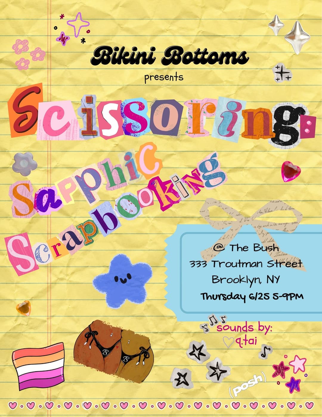 bikini bottoms presents: SCISSORING- sapphic scrapbooking event image