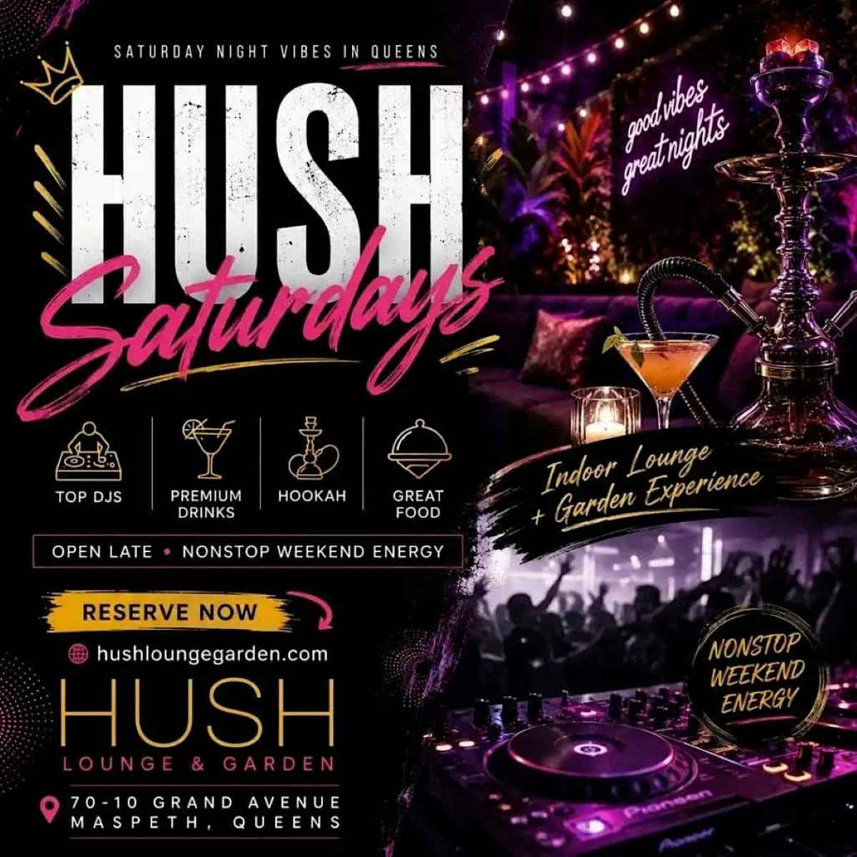 Hush Saturdays at Hush Lounge Garden Queens event image