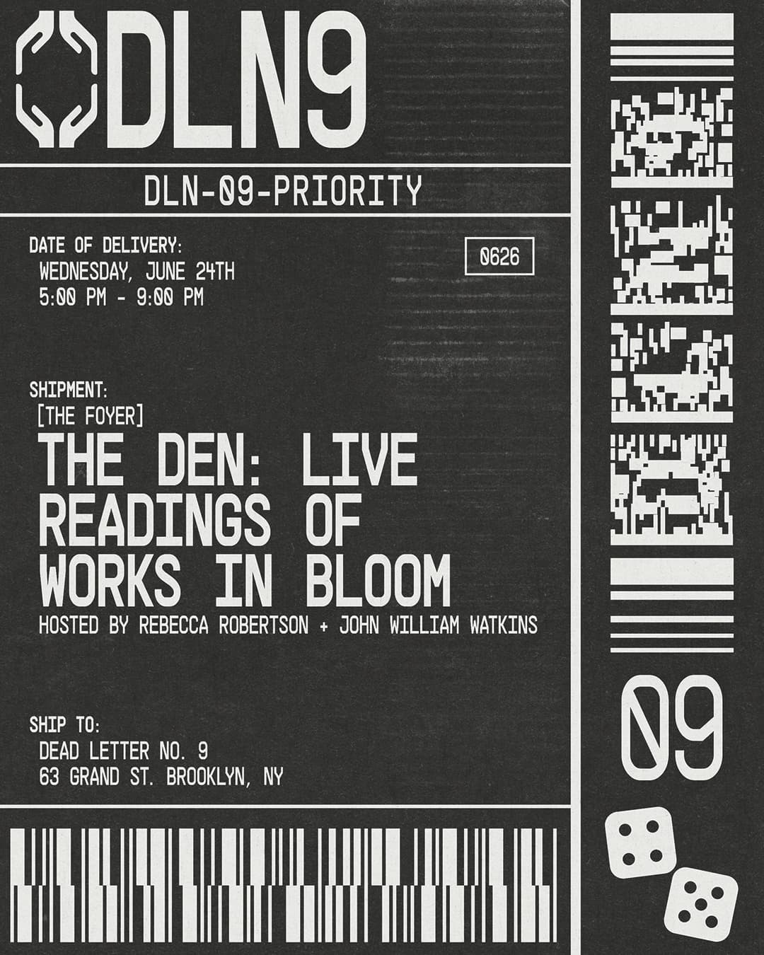 The Den: Live Readings of Works in Bloom + Live Music by Jack Martin event image
