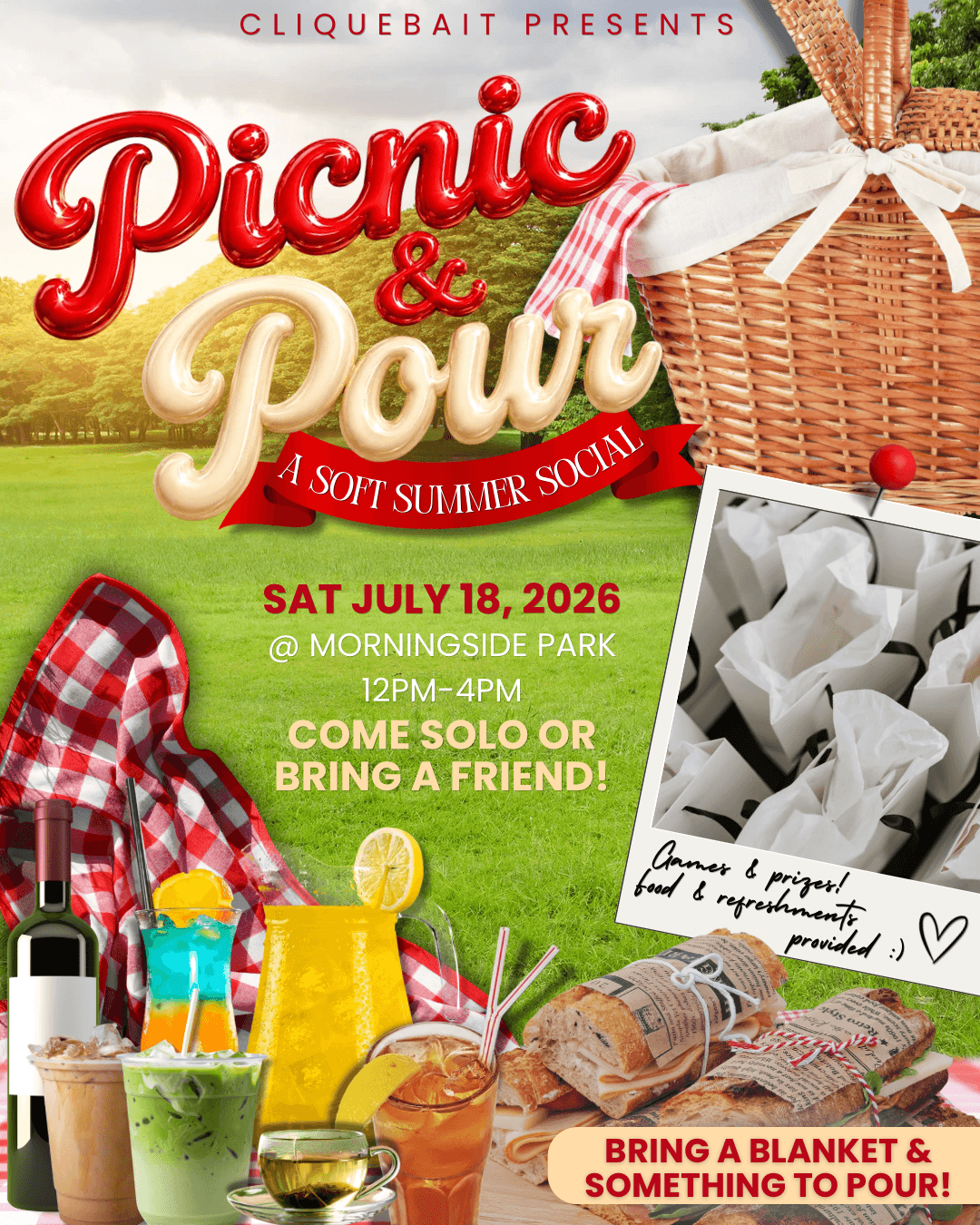 Picnic & Pour: A Soft Summer Social event image