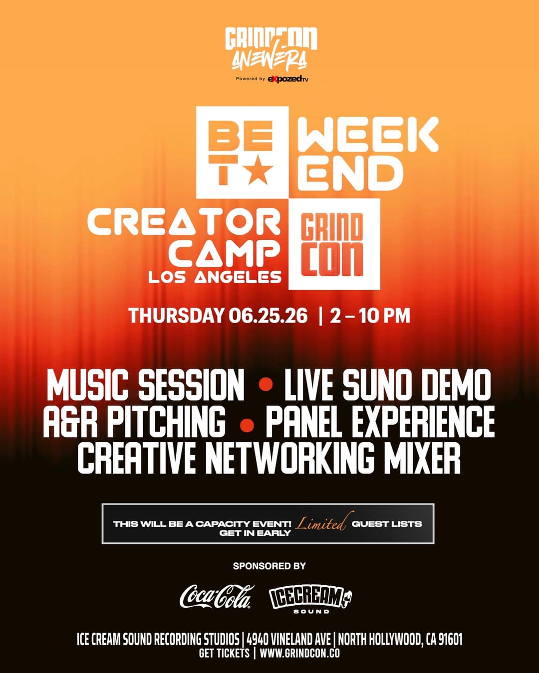GrindCon Creator Camp LA — BET Weekend
Powered by: eXpozedTV event image
