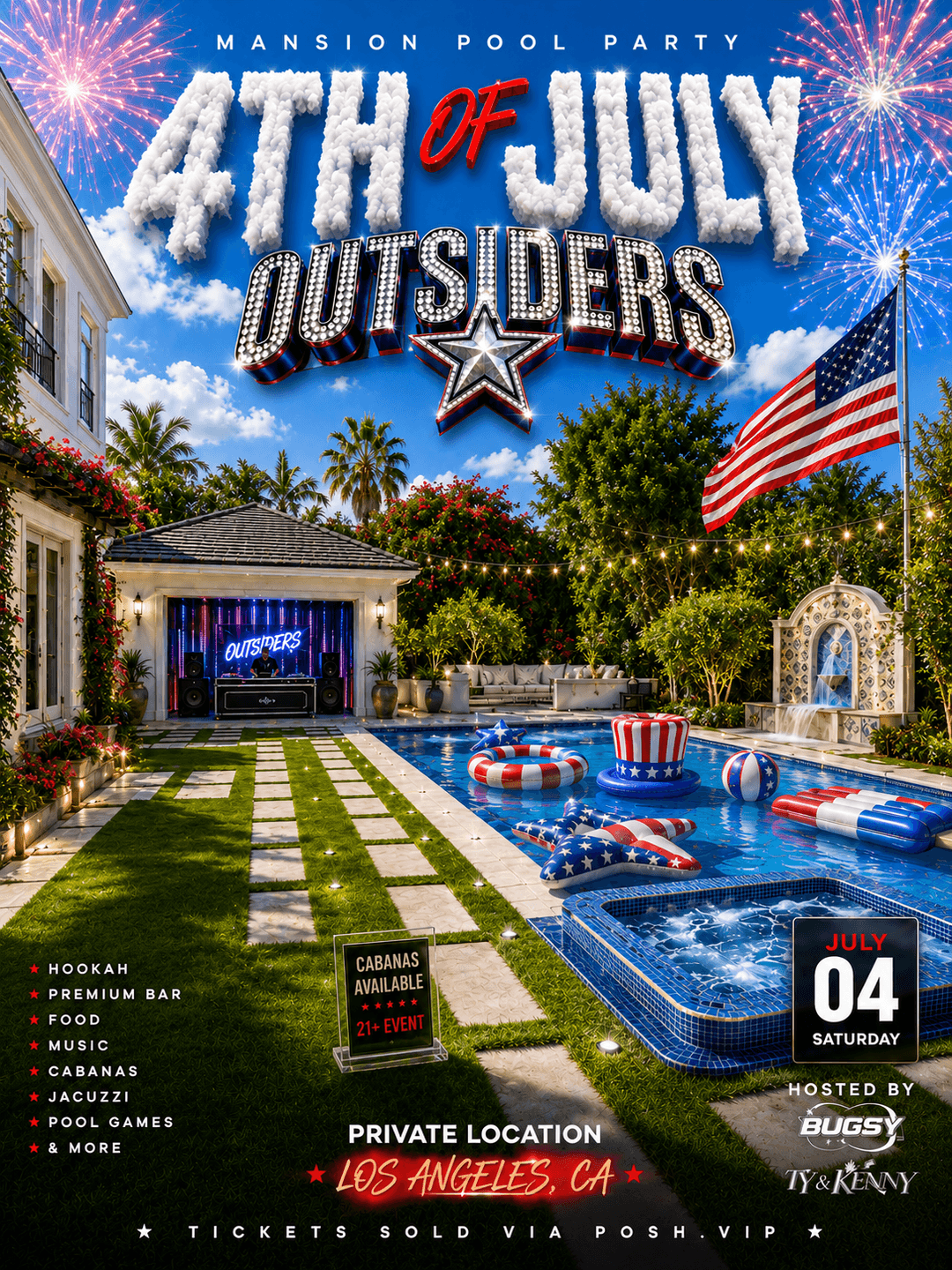 OUTSIDERS: JULY 4TH MANSION POOL PARTY event image