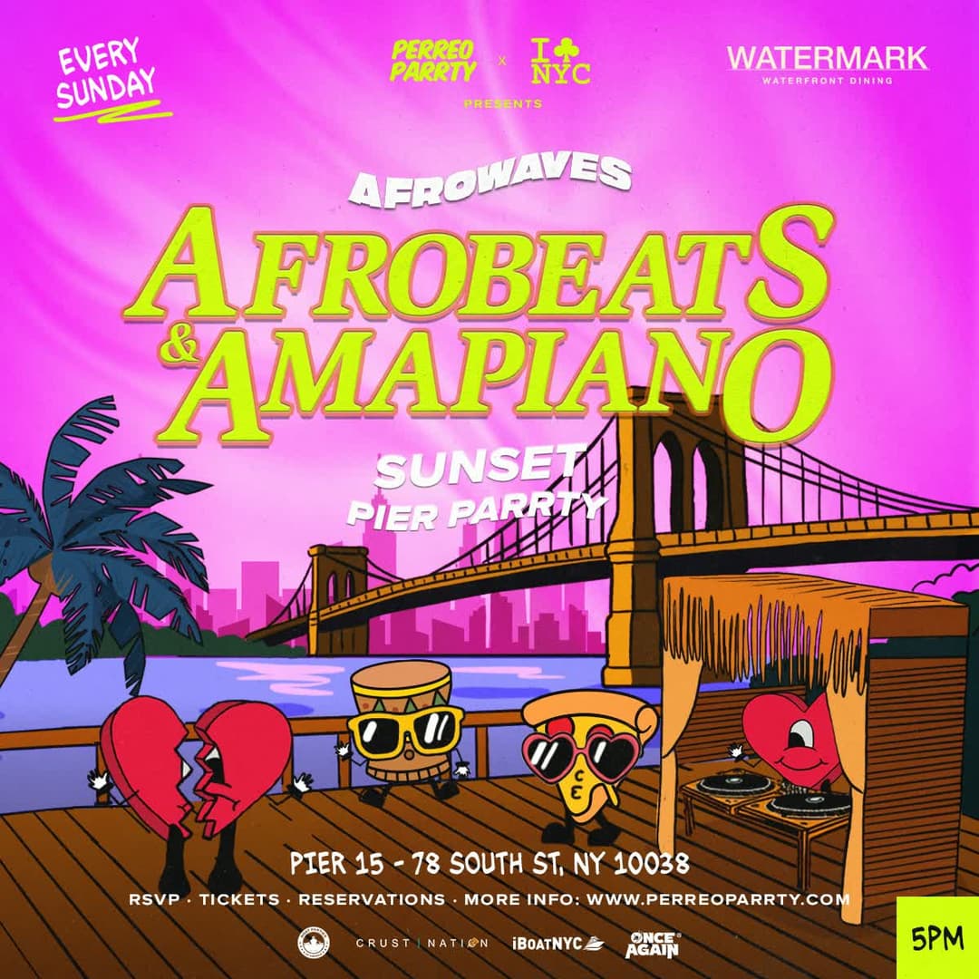 AfroWaves NYC: Afrobeats & Amapiano Sunset Party on the Pier [ Open - Air ] event image