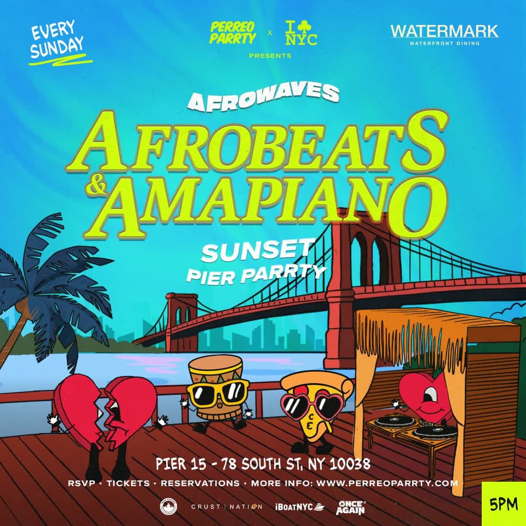 AfroWaves NYC: Afrobeats & Amapiano Sunset Party on the Pier [ Open - Air ] event image