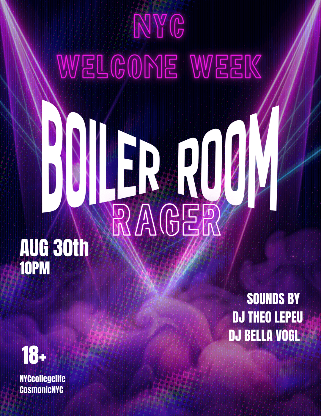NYC College Welcome Week - BOILER ROOM event image