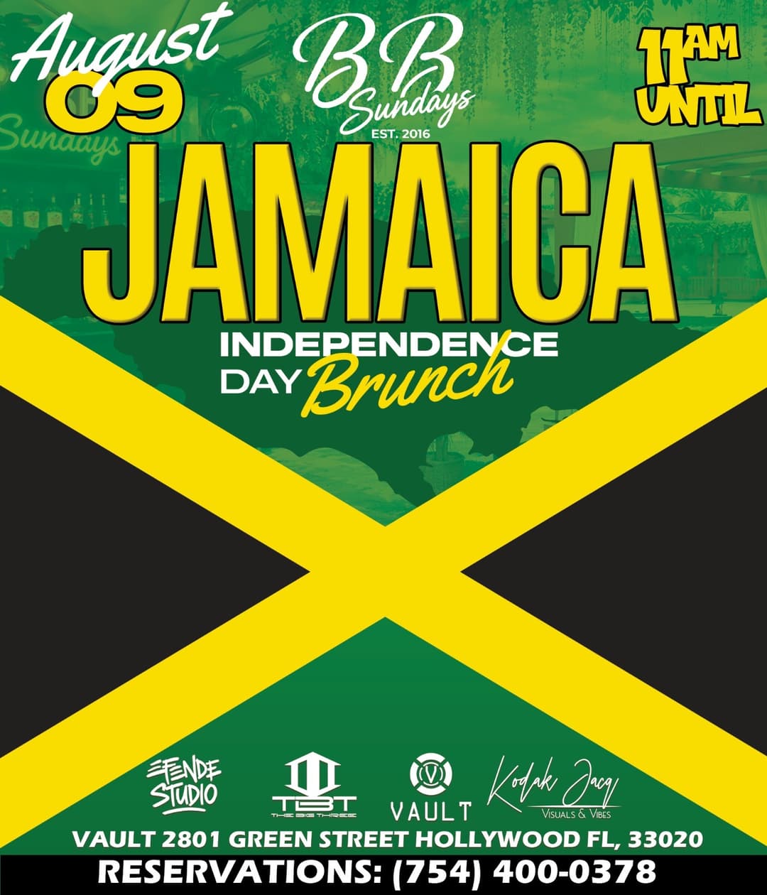 BB Sundays Jamaican Independence Brunch @ Club Vault 8/9/26 event image