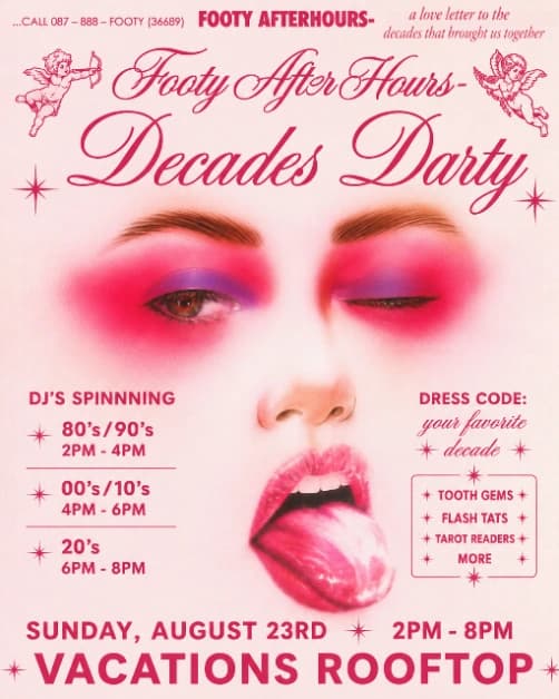 FOOTY AFTERHOURS: DECADES DARTY event image