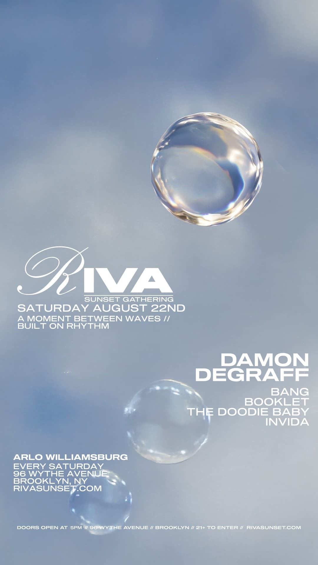 RIVA Sunset Saturday's August 22nd | Arlo Williamsburg Rooftop event image