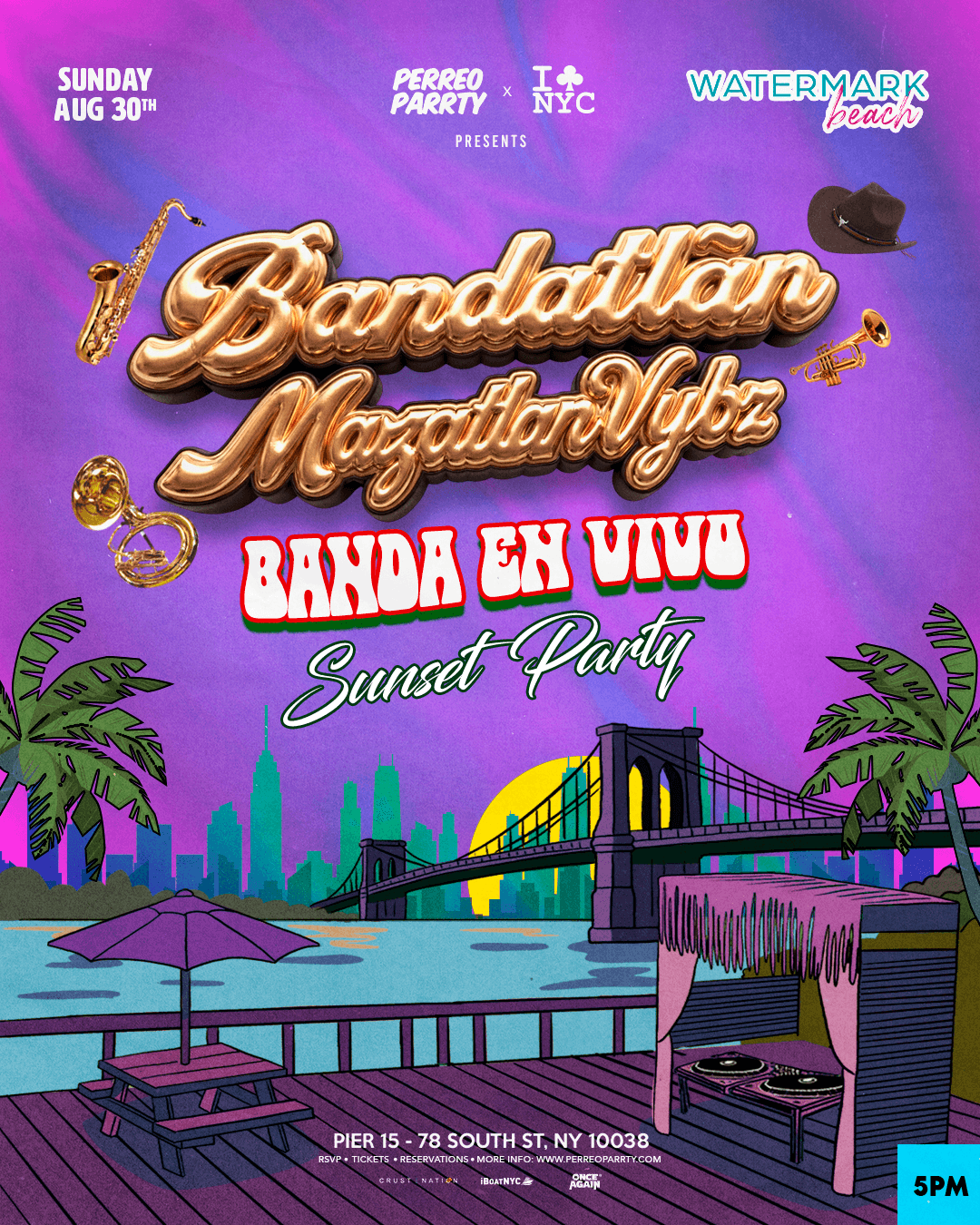 Banda Brunch - Sunset Latin Party at Watermark Beach NYC event image