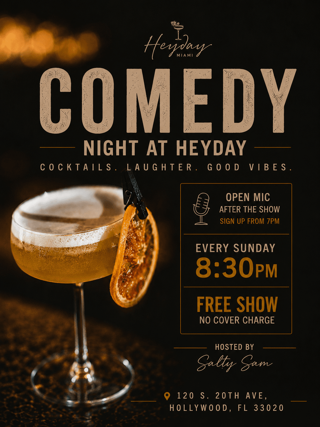 Sunday Night Comedy at Heyday Miami event image