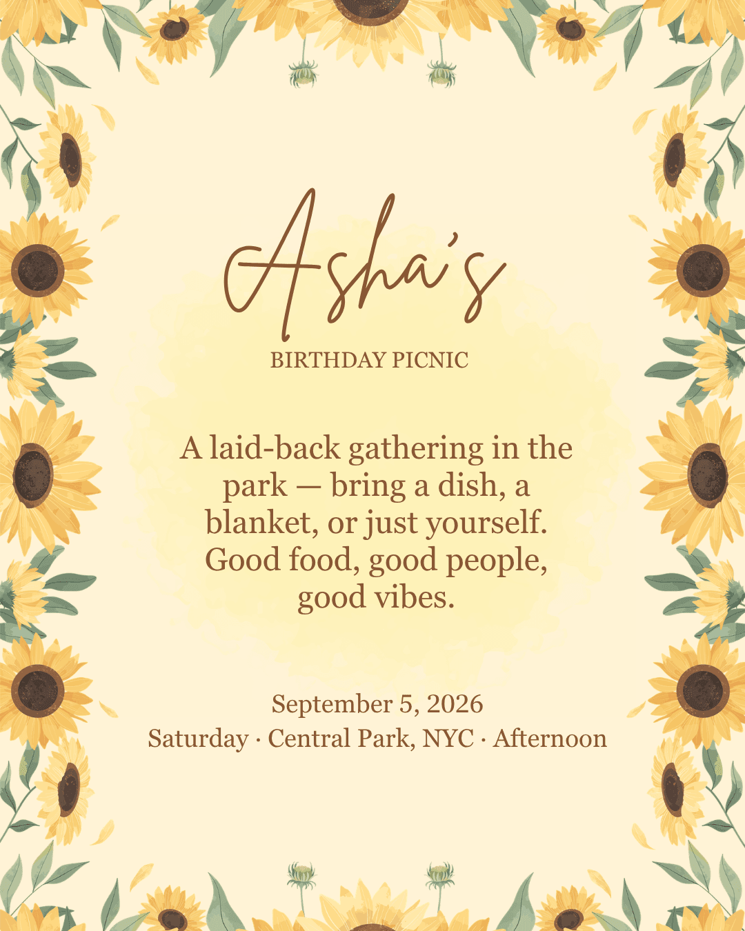 ASHА'S BIRTHDAY PICNIC event image