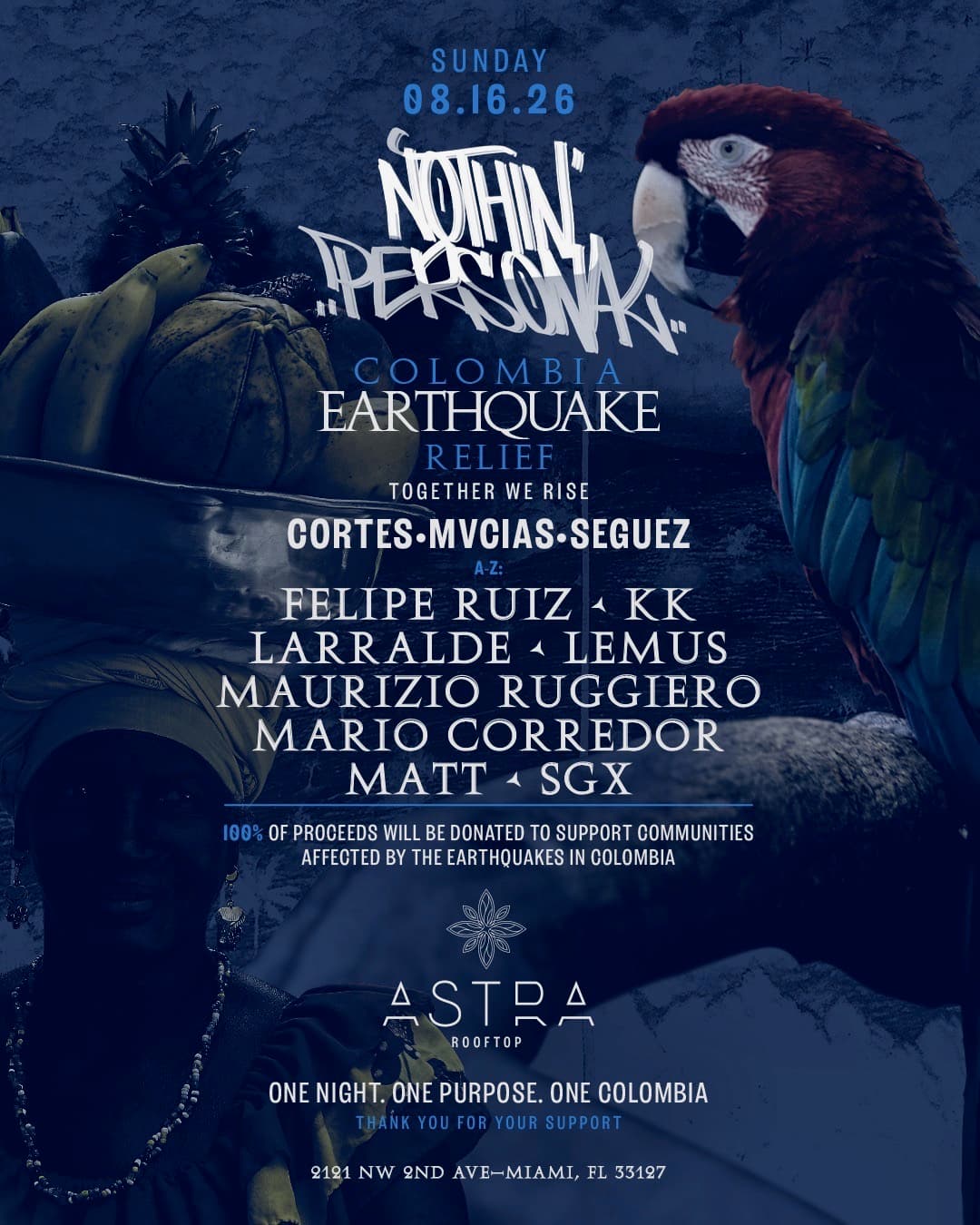 Nothin’ Personal Presents: Colombia Earthquake Relief event image