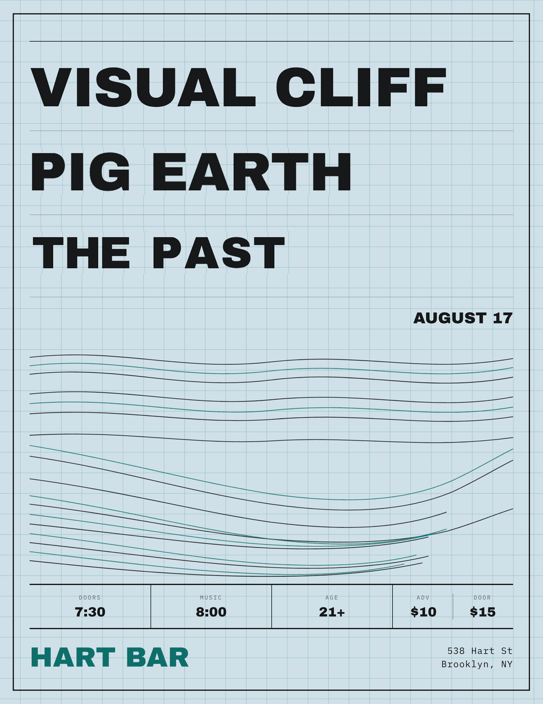 Visual Cliff, Pig Earth, The Past @ Hart Bar 8/17 event image