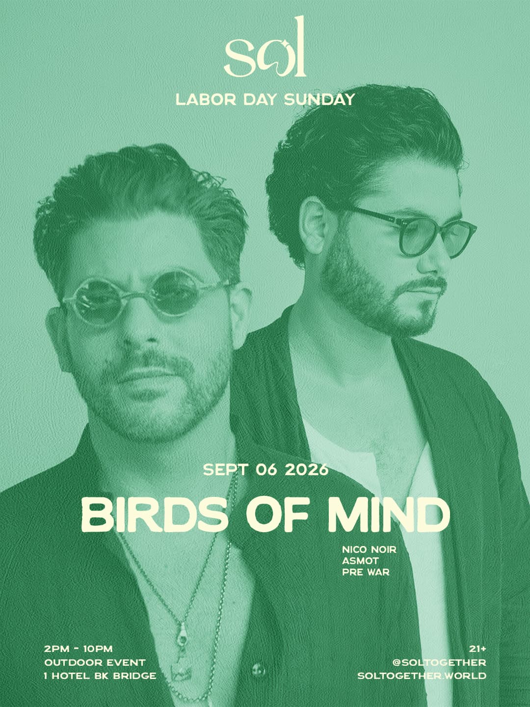SOL At 1 Hotel: September 6th w/ Birds Of Mind (LDW) event image