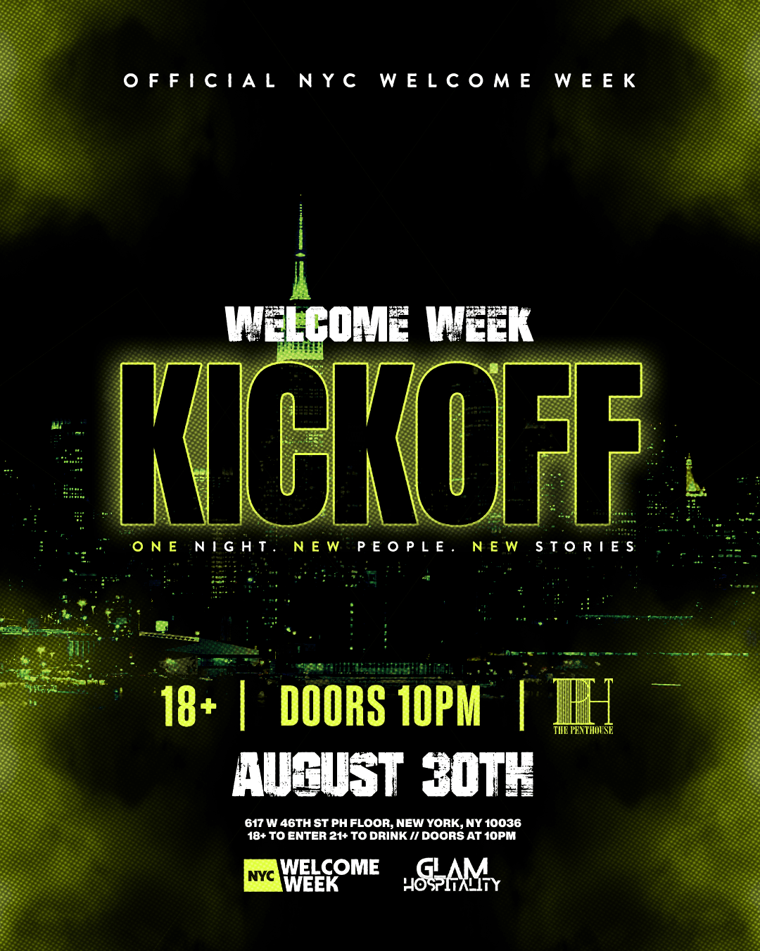 NYC WELCOME WEEK KICKOFF AUGUST 3Oth @Penthouse (18+) event image