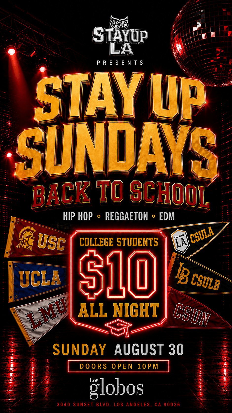 18+ STAY UP SUNDAYS @ LOS GLOBOS event image