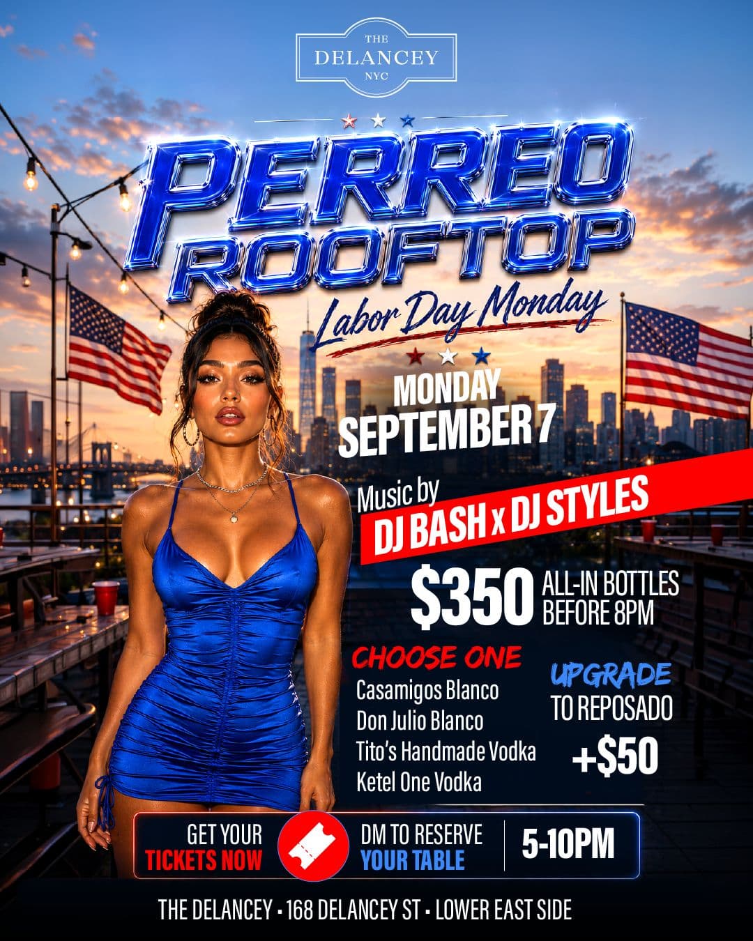 Perreo Rooftop Day Party NYC | Labor Day Monday at The Delancey event image