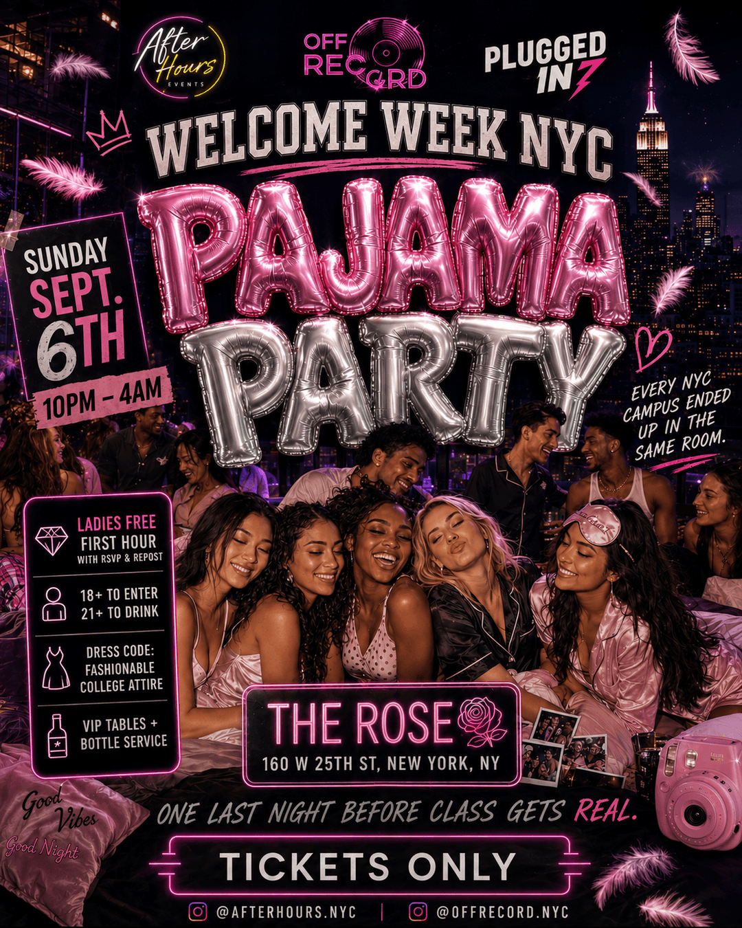 WELCOME WEEK NYC: PAJAMA PARTY 💤🎀 | SUNDAY NIGHT event image