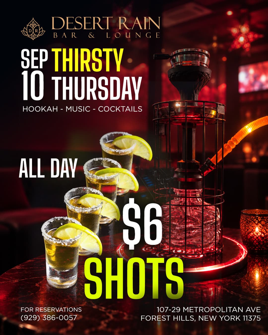 Thirsty Thursday at Desert Rain — $6 Shots All Day event image