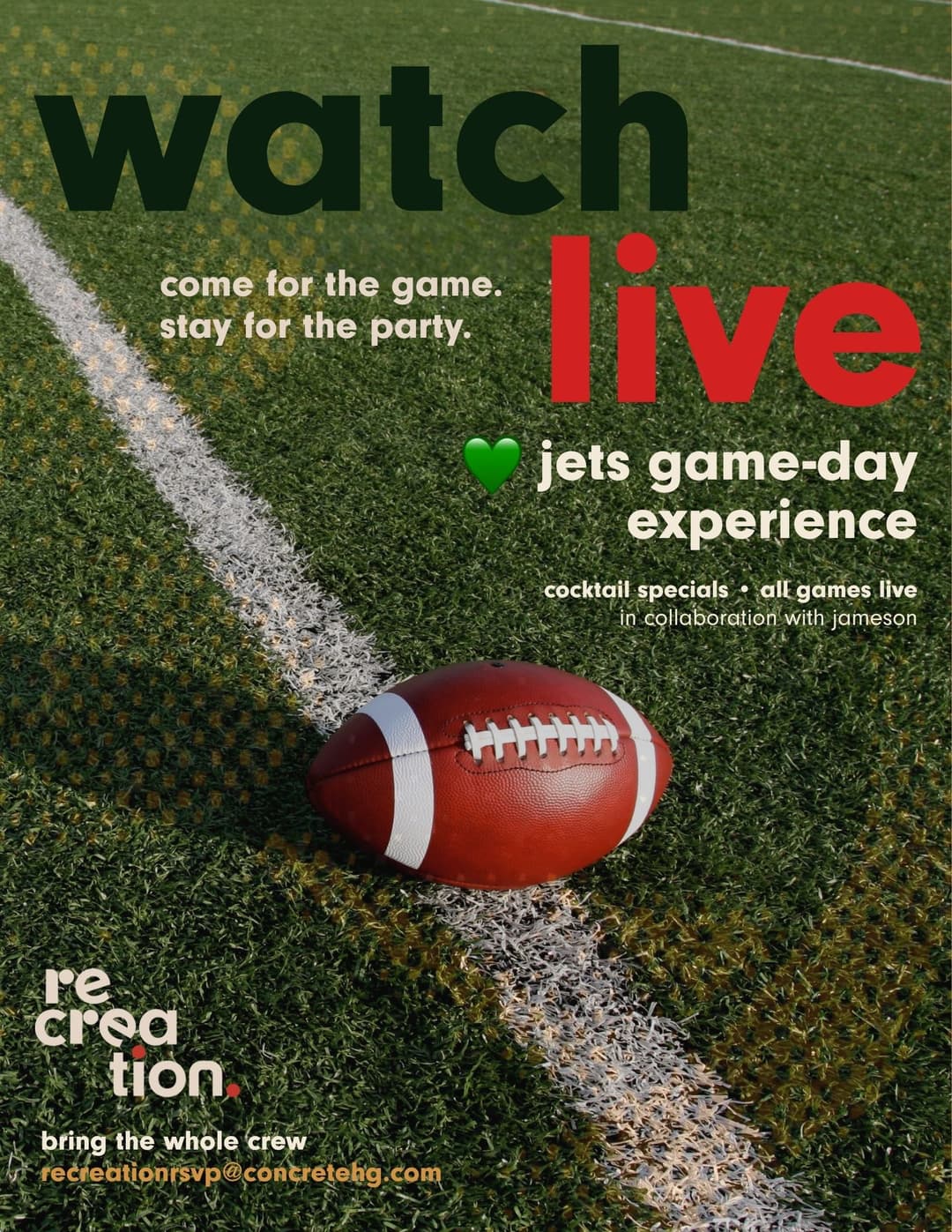 New York Jets Watch Parties at Recreation event image