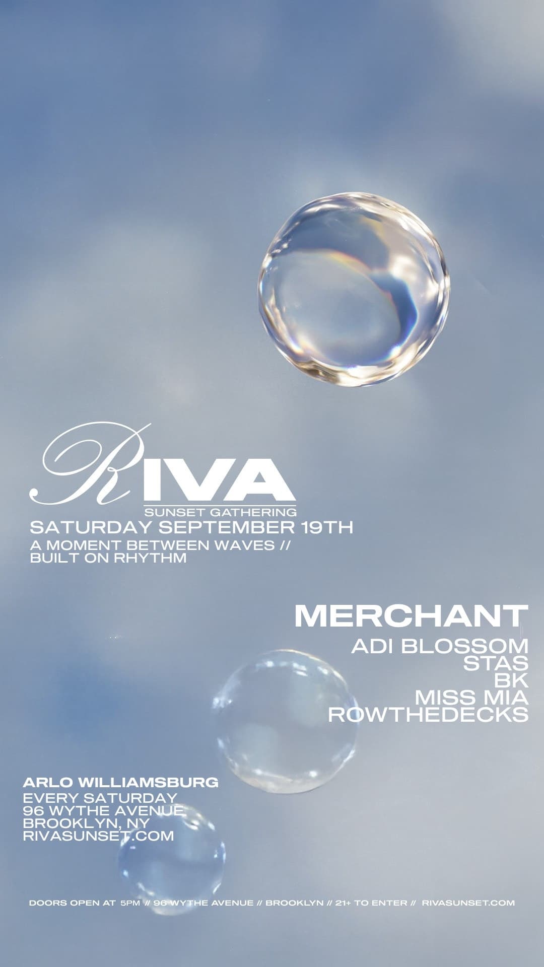 RIVA Sunset Saturday's September 19th | Arlo Williamsburg Rooftop event image