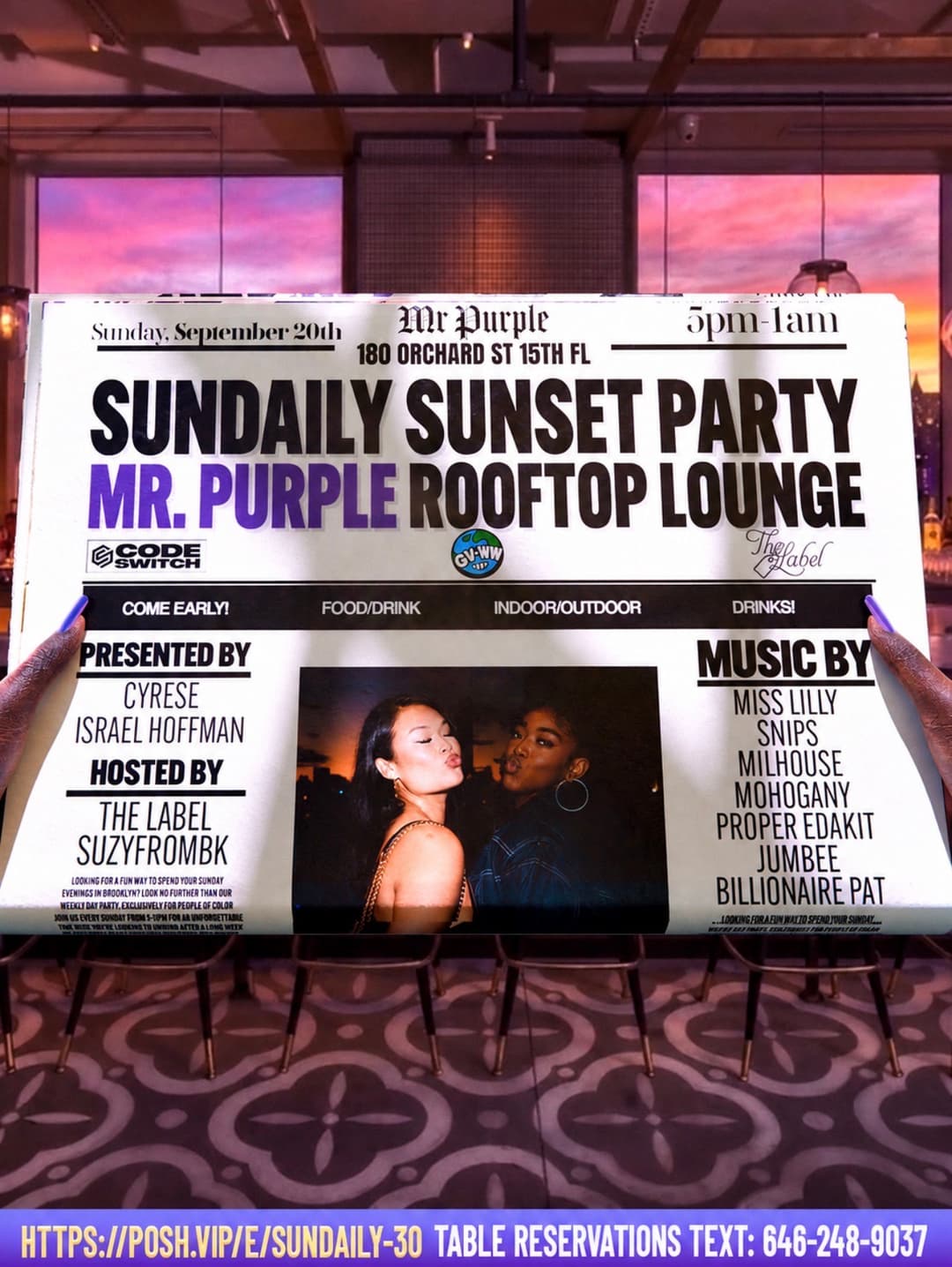 Sundaily @ Mr Purple Rooftop (Indoor) event image