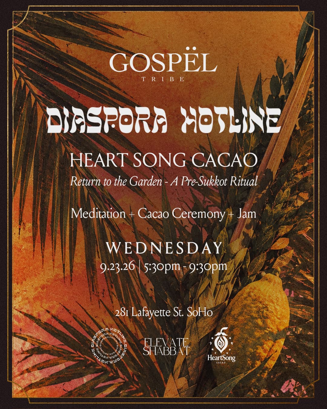 Elevate Presents: Diaspora Hotline & Heart Song Cacao event image