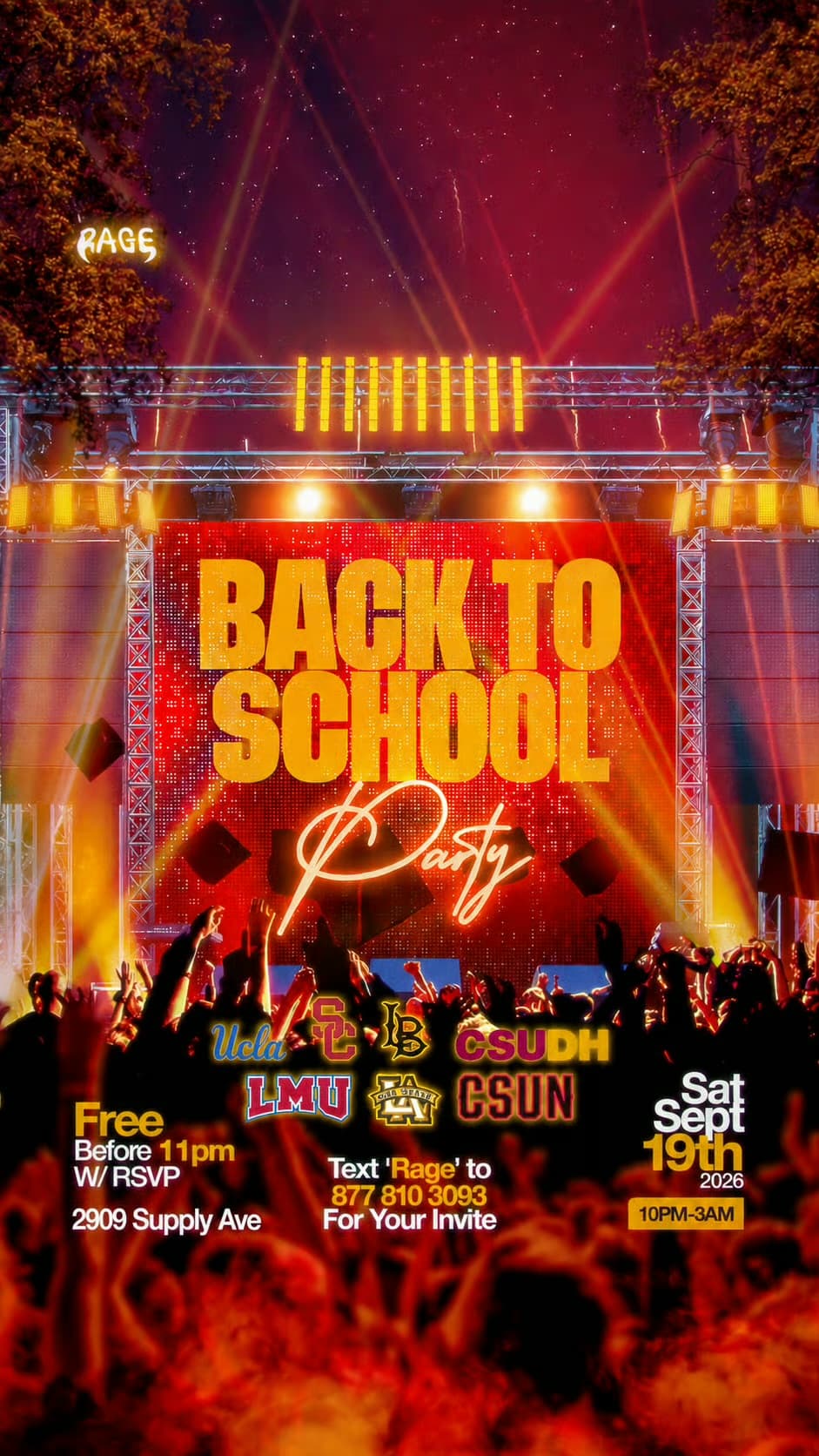 RAGE BACK 2 SCHOOL PARTY 2026 📚🍎 event image