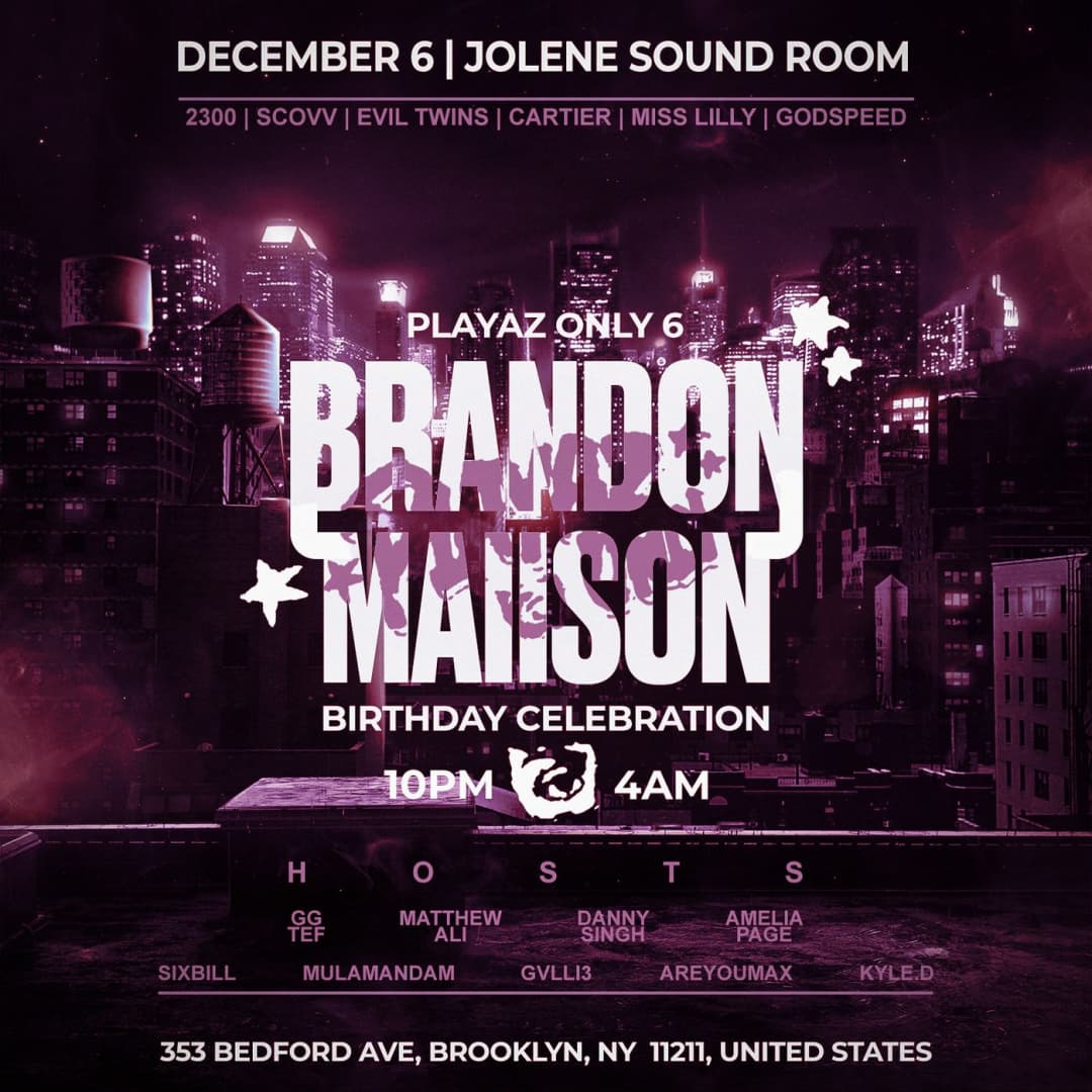 Playaz Only 6 (Brandon Maiison Birthday Celebration) event image