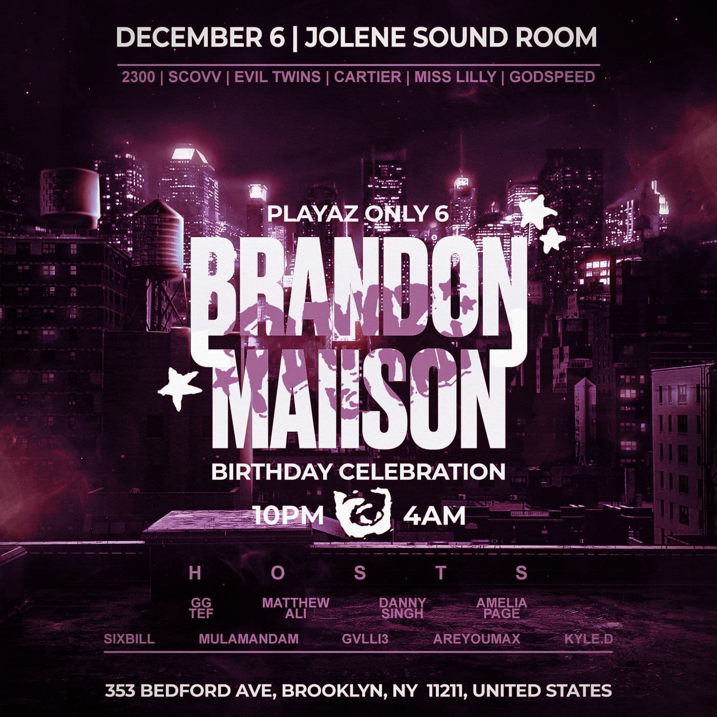 Playaz Only 6 (Brandon Maiison Birthday Celebration) event image