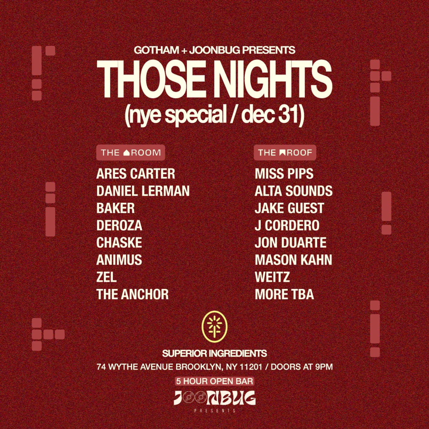 NYE 2025 at Superior Ingredients Rooftop event image