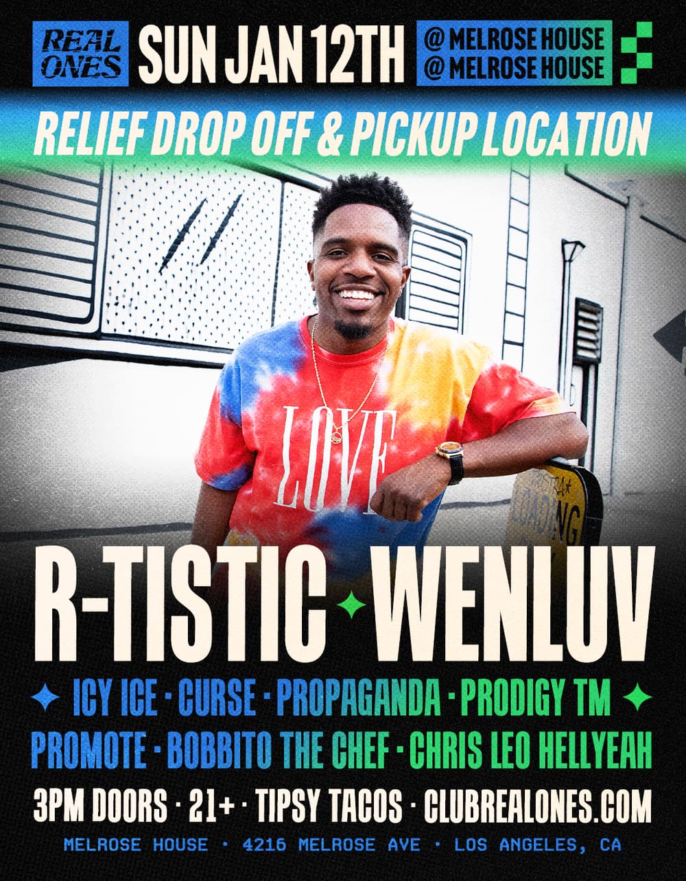 SUN JAN 12TH - REAL ONES EMERGENCY RELIEF EVENT event image