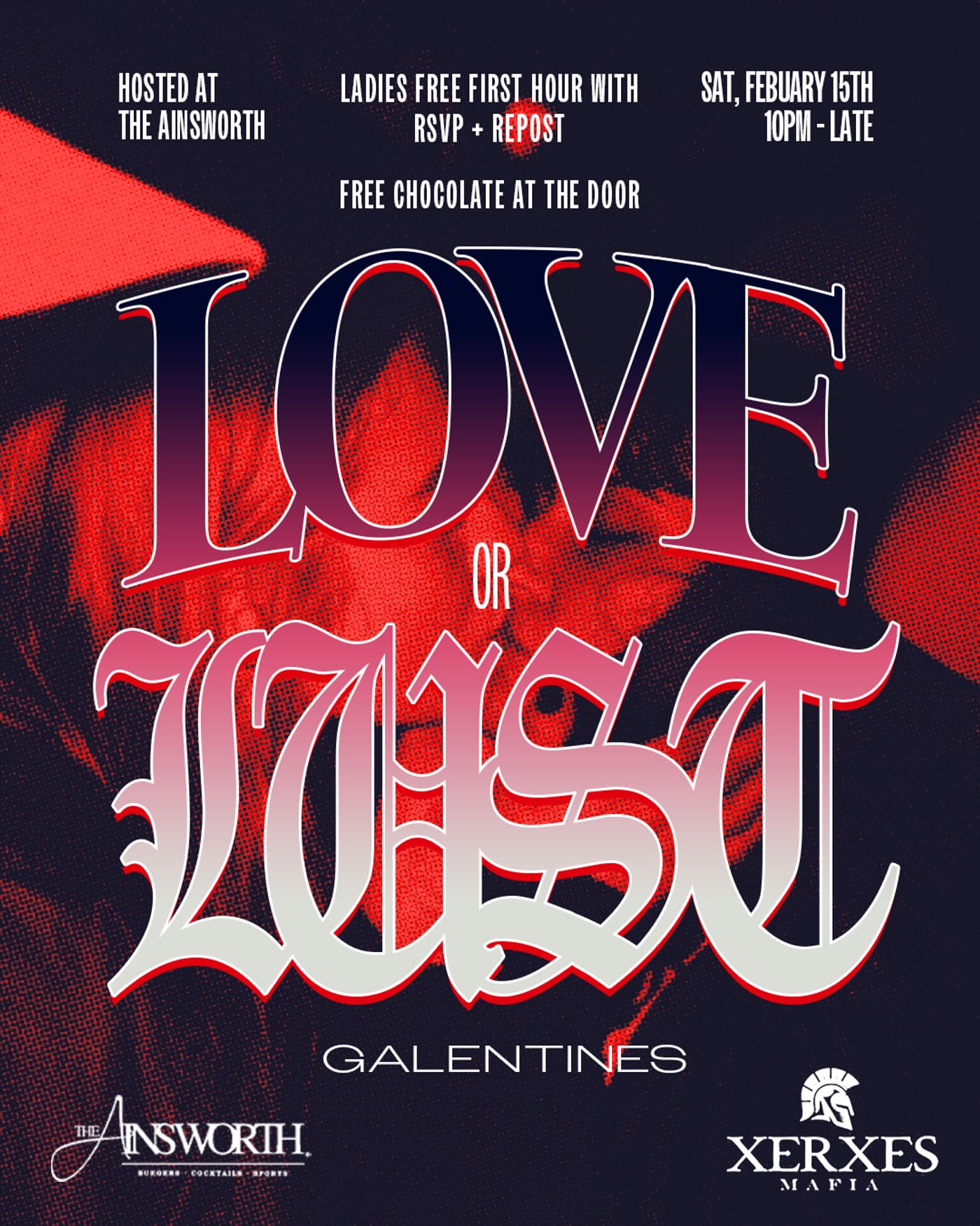XERXES & OLYMPUS : LUST VS . LOVE (VALENTINES/ GALENTINES) 🌹❤️💘💕 event image