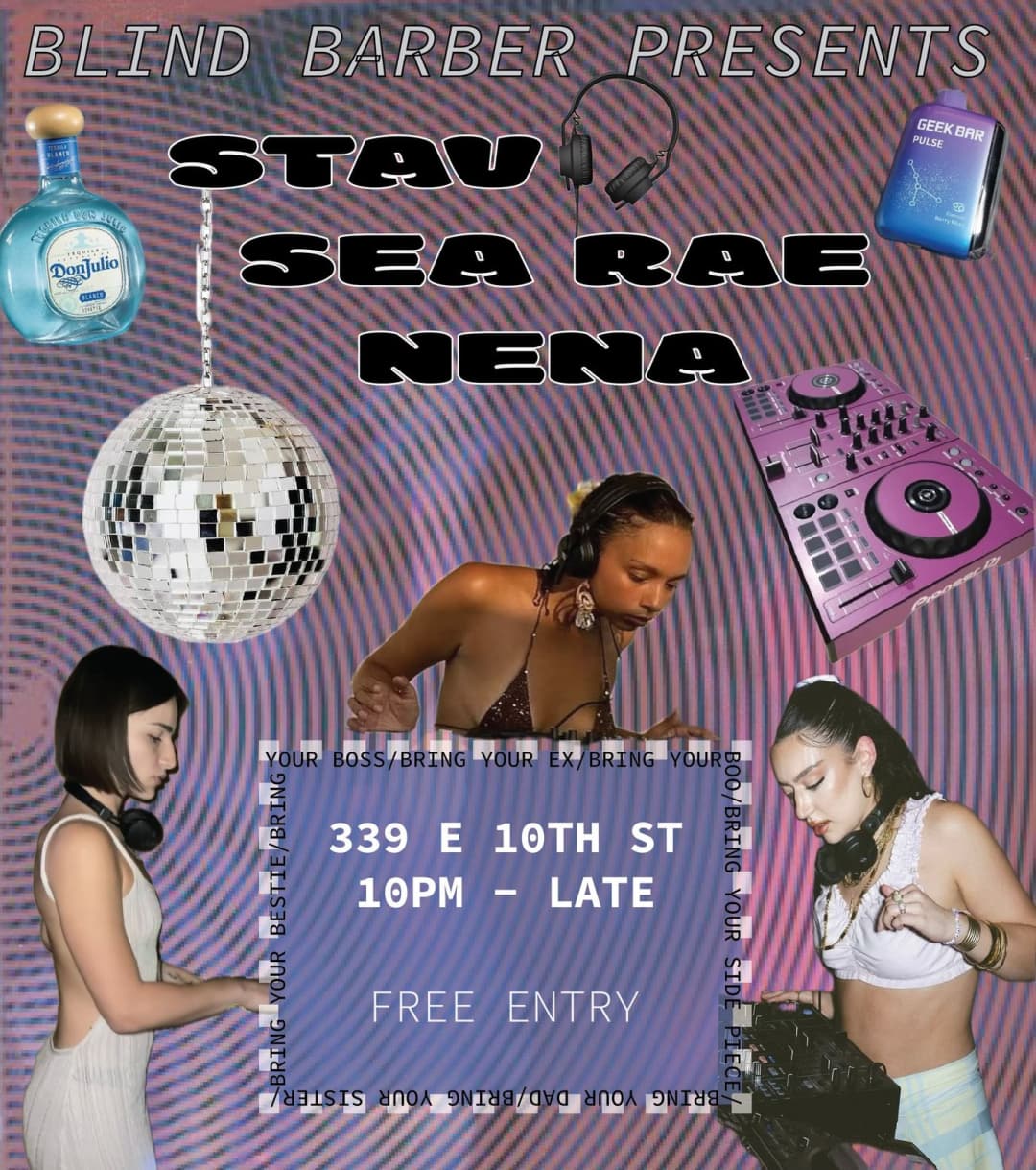 Blind Barber Presents:  Stav | Sea Rae | Nena event image