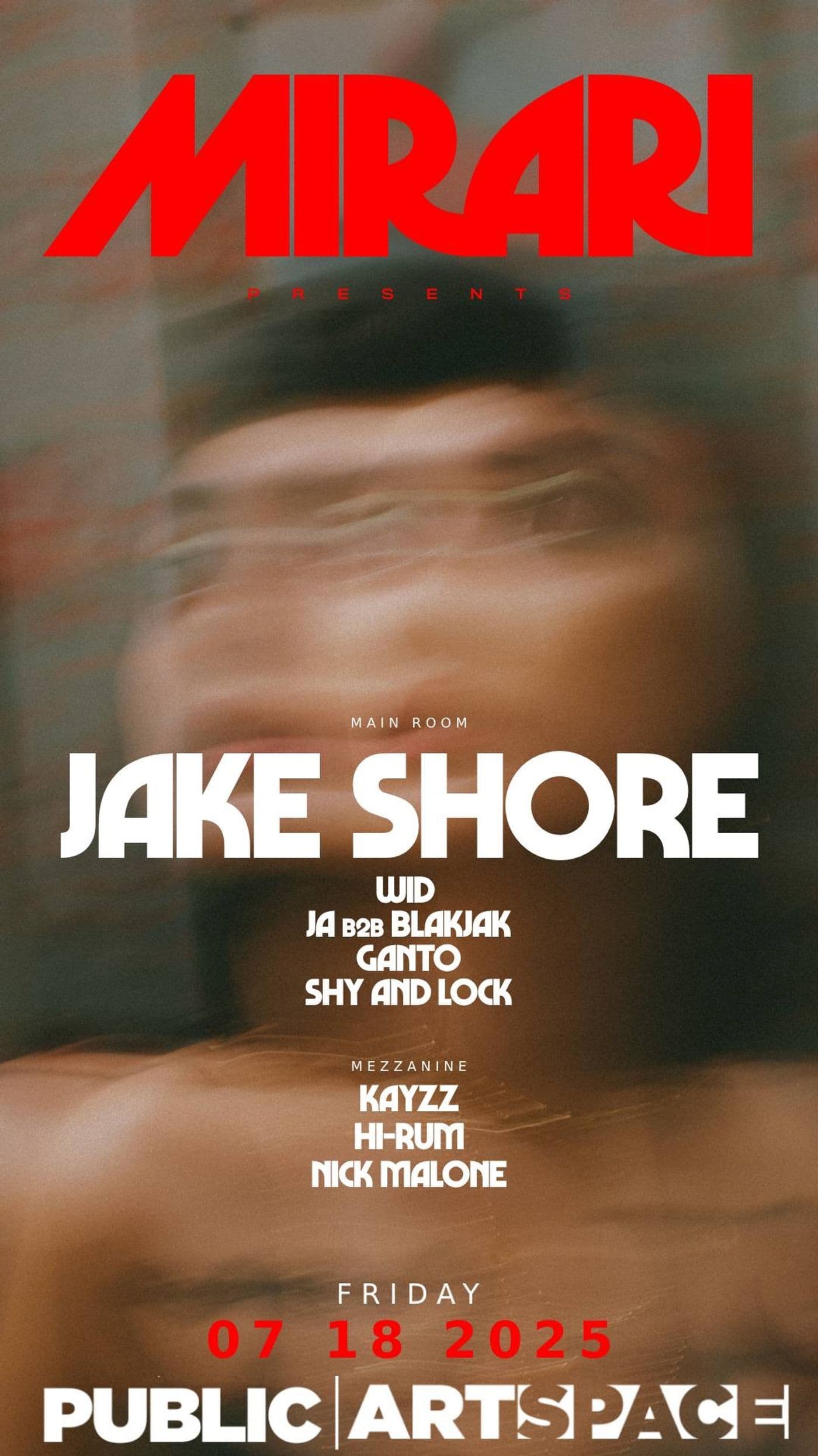 JAKE SHORE @ MIRARI 7/18 event image