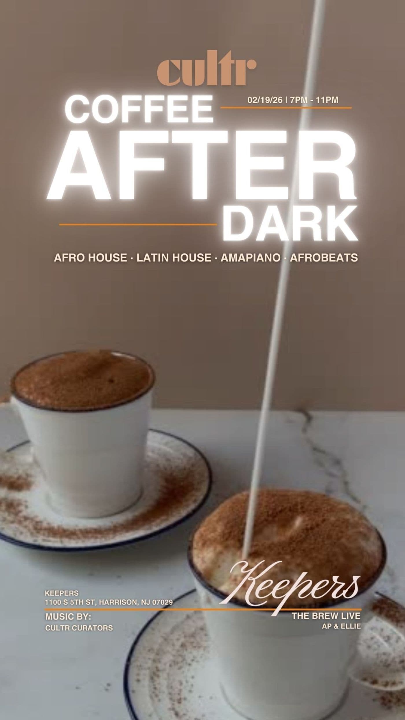 CULTR PRESENTS: COFFEE AFTER DARK AT KEEPERS event image